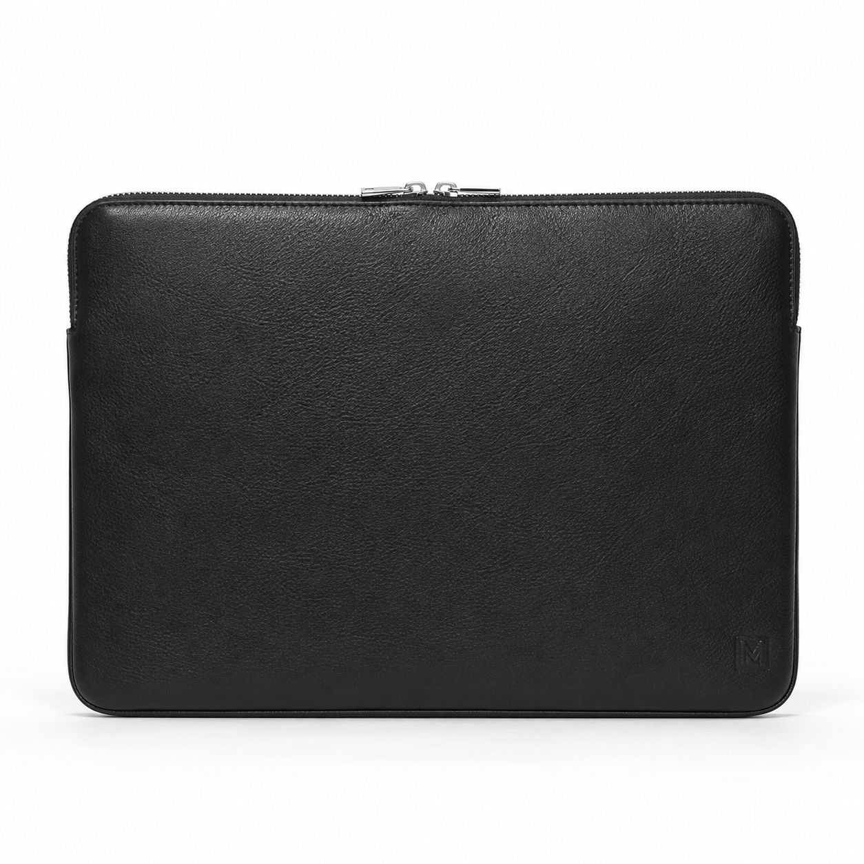 Czarne skórzane etui na laptopa Sortpol z przodu
