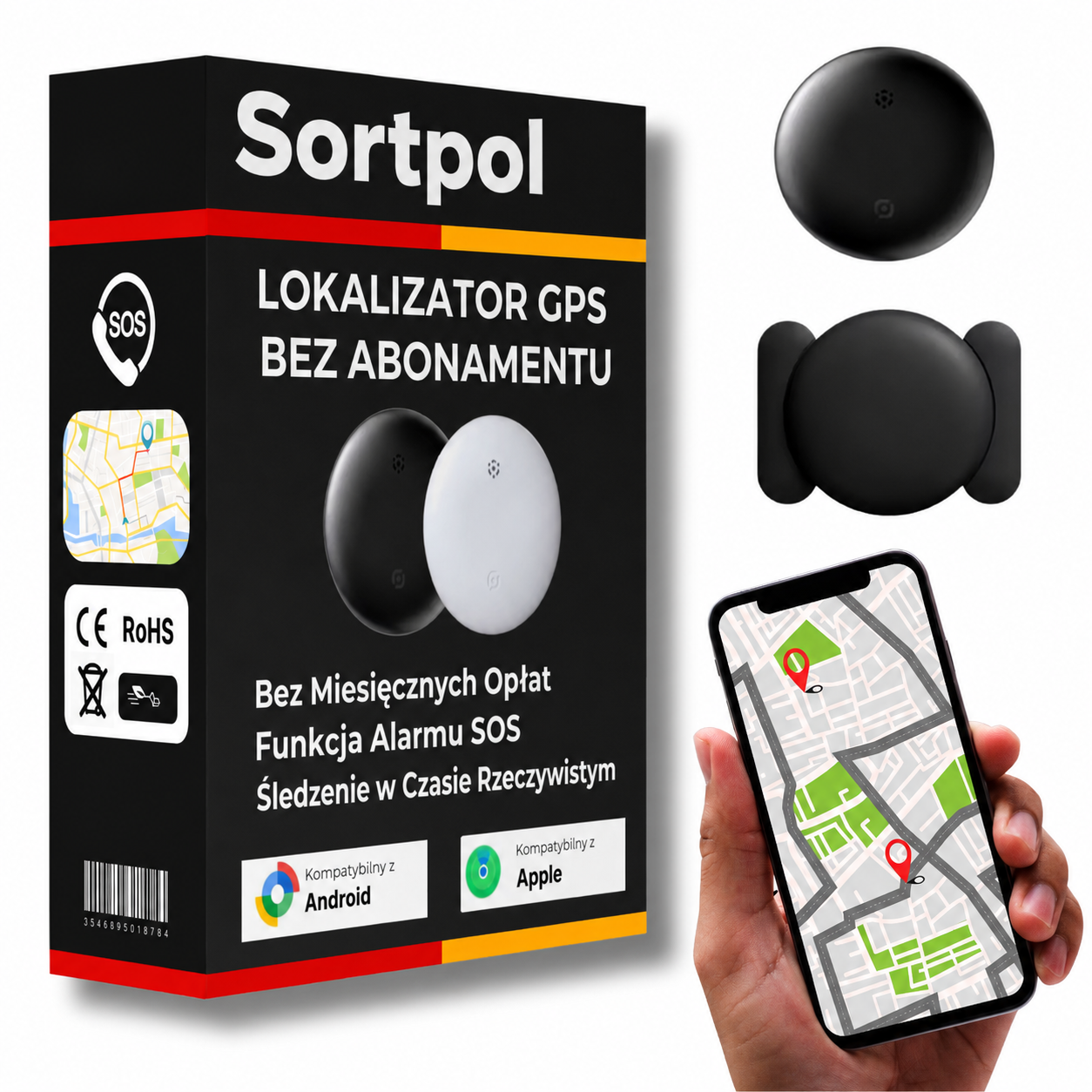 Lokalizator GPS do pojazdów bez abonamentu kompatybilny z Android i iOS Find My
