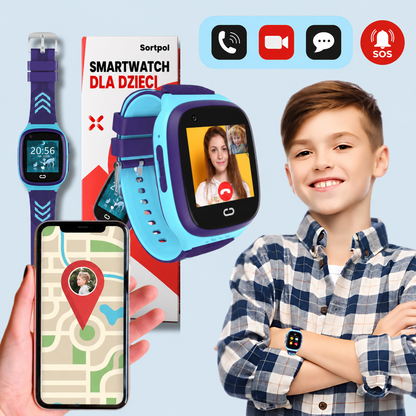Smartwatch GPS dla dzieci z krokomierzem i monitorem tętna