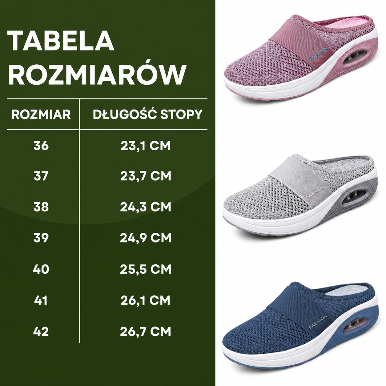Zadowolona klientka nosząca OrthoAir™, ciesząca się dniem bez bólu stóp