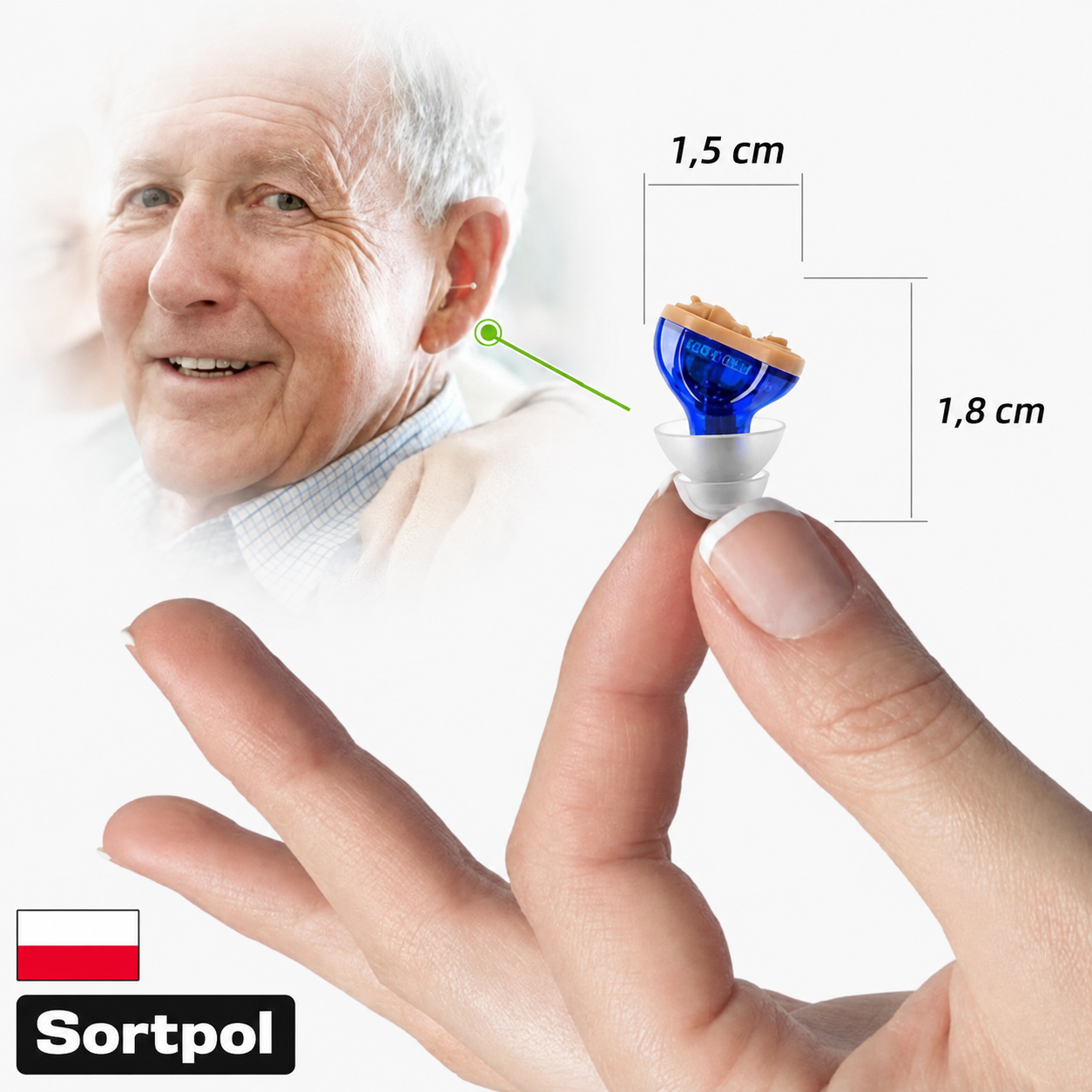 Proces ładowania aparatu słuchowego ClearPro w etui