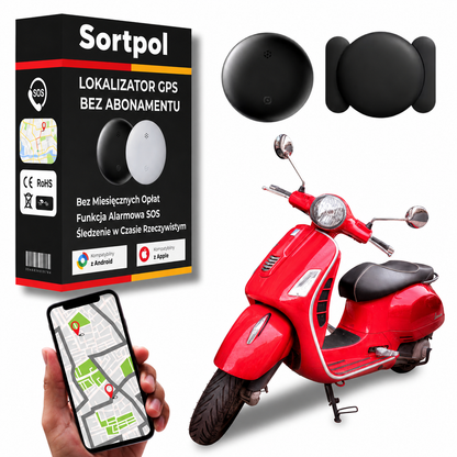Lokalizator GPS do motocykla bez abonamentu kompatybilny z aplikacjami Apple i Google Find My