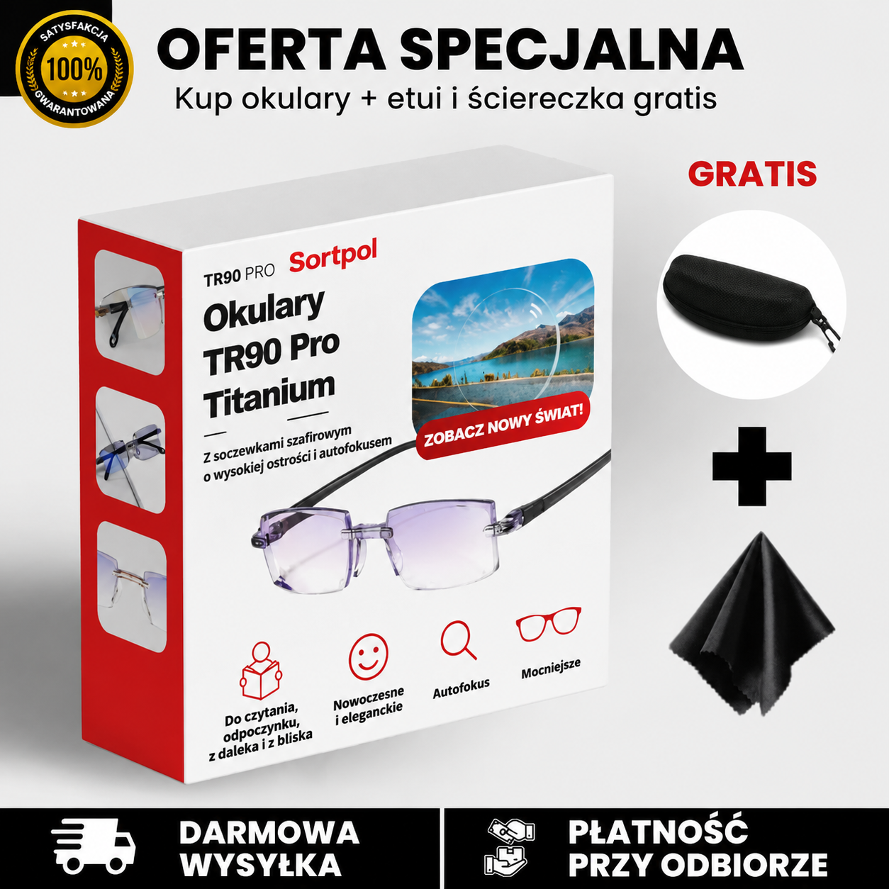 Inteligentne okulary wieloogniskowe z automatycznym zoomem zapewniające wyraźny wzrok z bliska i z daleka