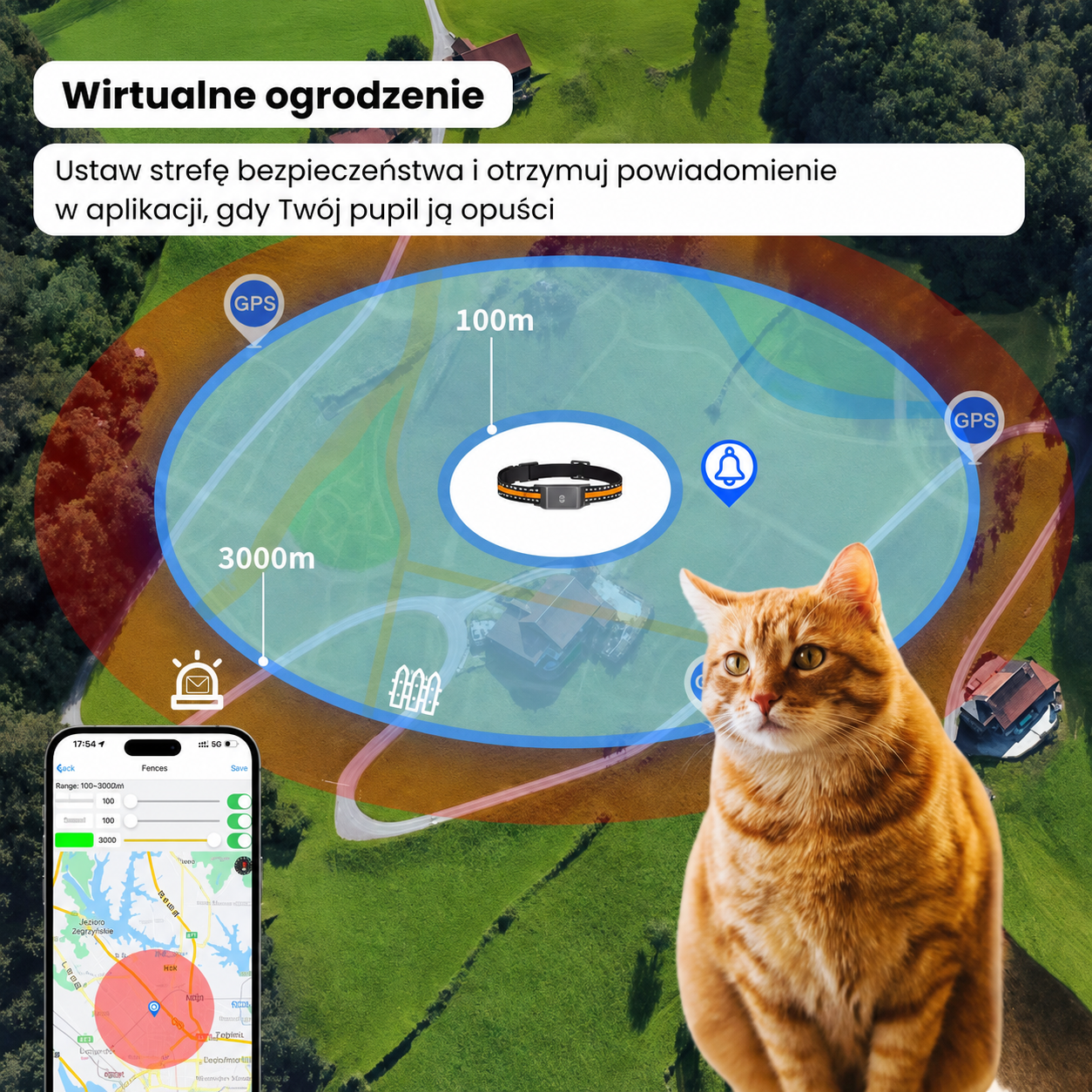 Wodoodporna obroża GPS IP65 odporna na deszcz i błoto dla aktywnych zwierząt