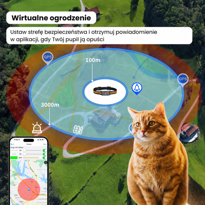 Wodoodporna obroża GPS IP65 odporna na deszcz i błoto dla aktywnych zwierząt