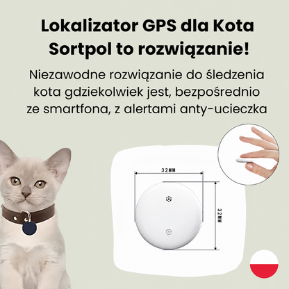 Lokalizator GPS dla kota z baterią CR2032 i długą żywotnością
