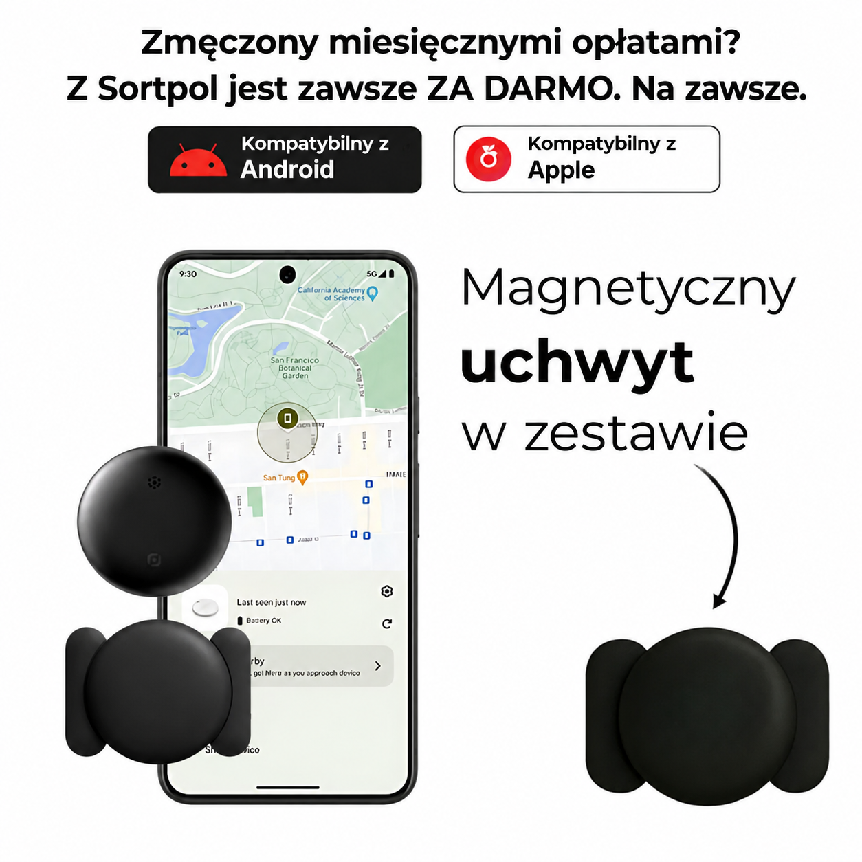 Lokalizator GPS z baterią CR2032 zapewniającą do 24 miesięcy autonomii