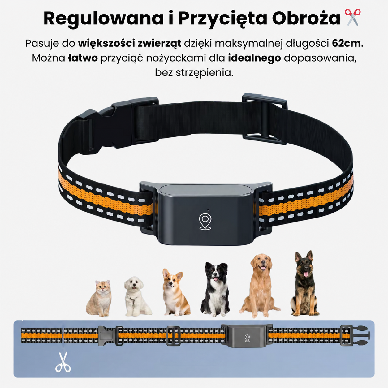 Obroża GPS bez opłat abonamentowych z zestawem akcesoriów i instrukcją obsługi