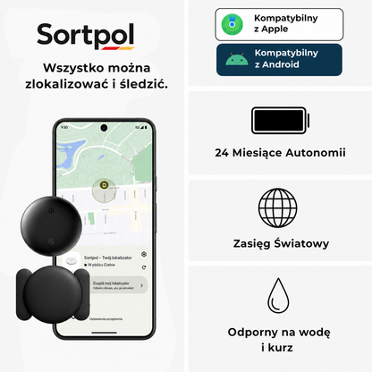 Zestaw lokalizatora GPS z uchwytem standardowym, magnetycznym i bateriami zapasowymi
