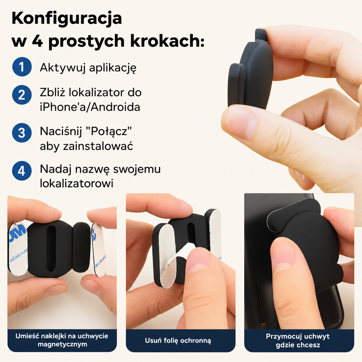 Lokalizator GPS dla zwierząt w różnych kolorach: biały, czarny, niebieski, różowy