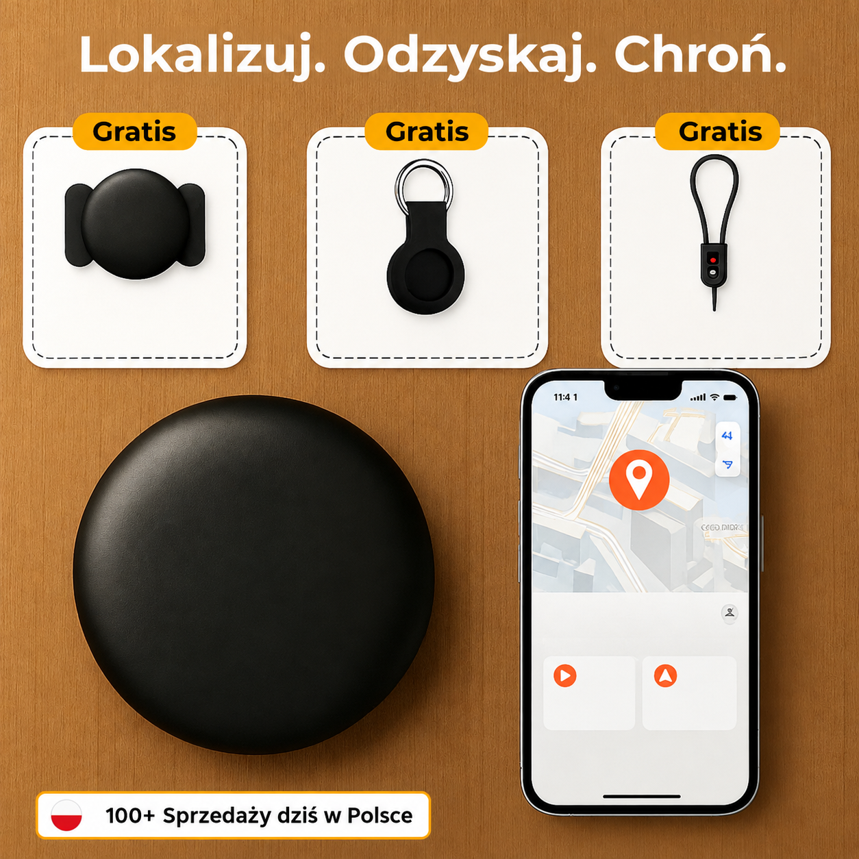 Mały lokalizator GPS przymocowany do obroży psa