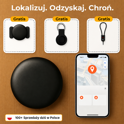 Mały lokalizator GPS przymocowany do obroży psa