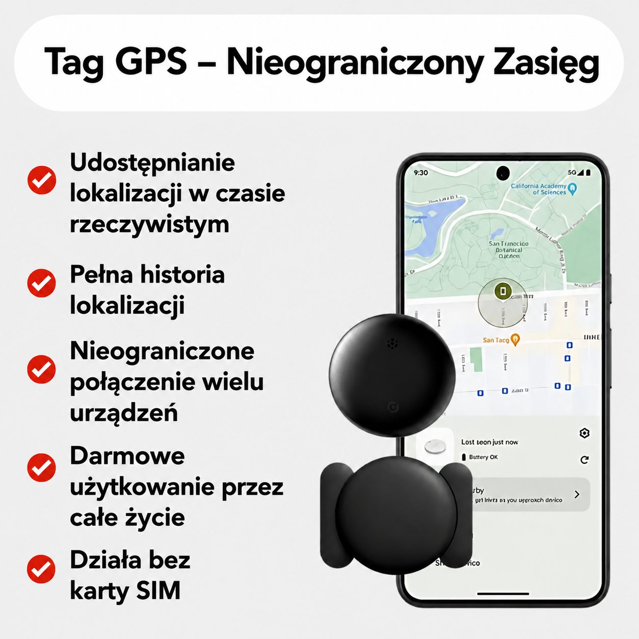 Lokalizator GPS do Pojazdów bez Abonamentu – Kompatybilny z Android & iOS Find My – Zabezpieczenie Antykradzieżowe