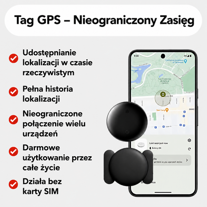 Lokalizator GPS do Pojazdów bez Abonamentu – Kompatybilny z Android & iOS Find My – Zabezpieczenie Antykradzieżowe