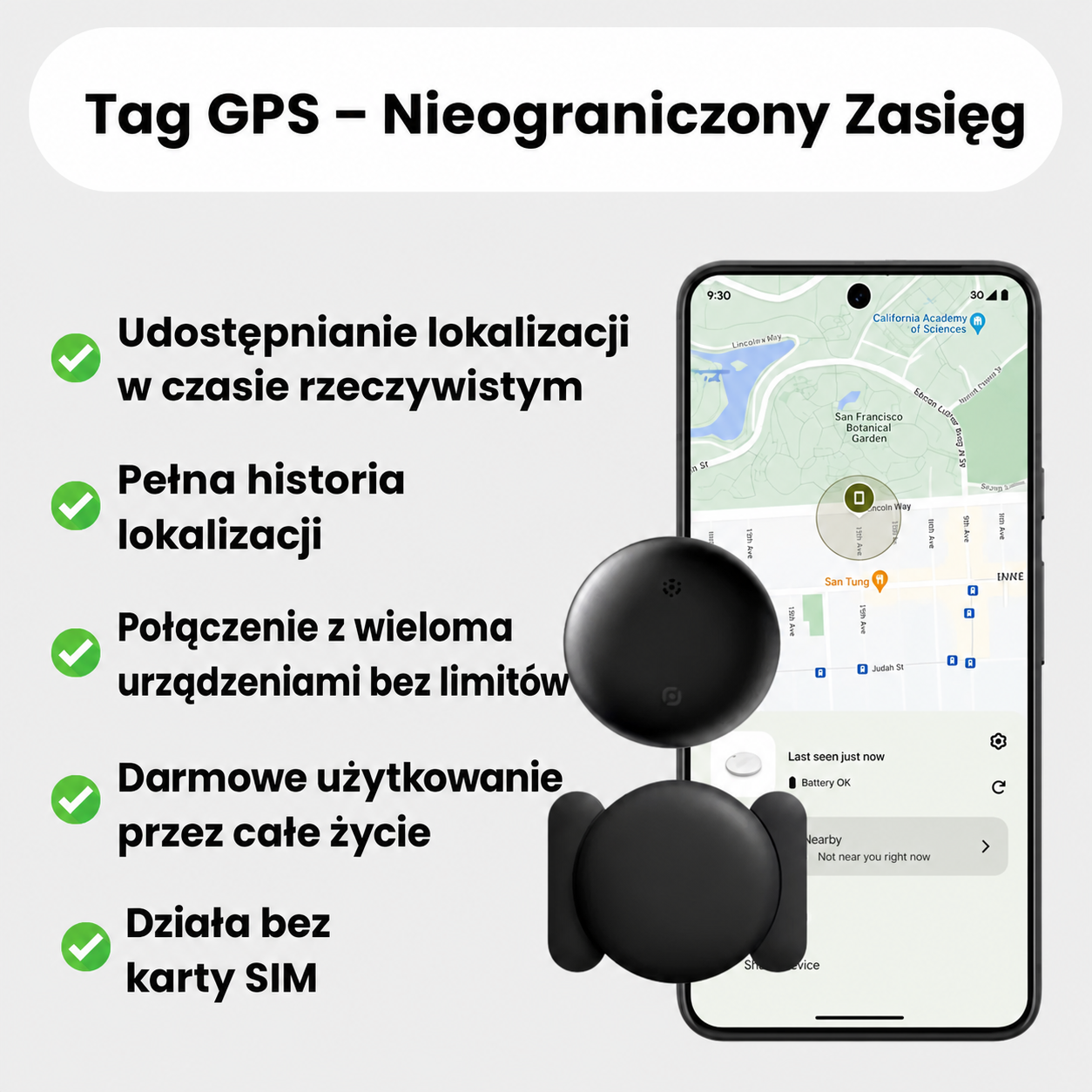 Lokalizator GPS do Roweru bez Abonamentu – Kompatybilny z Android & iOS Find My – Zabezpieczenie Antykradzieżowe